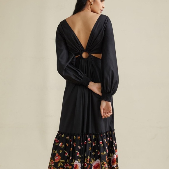 Anthropologie Smocked Cuff Embroidered Dress - Picture 3 of 6